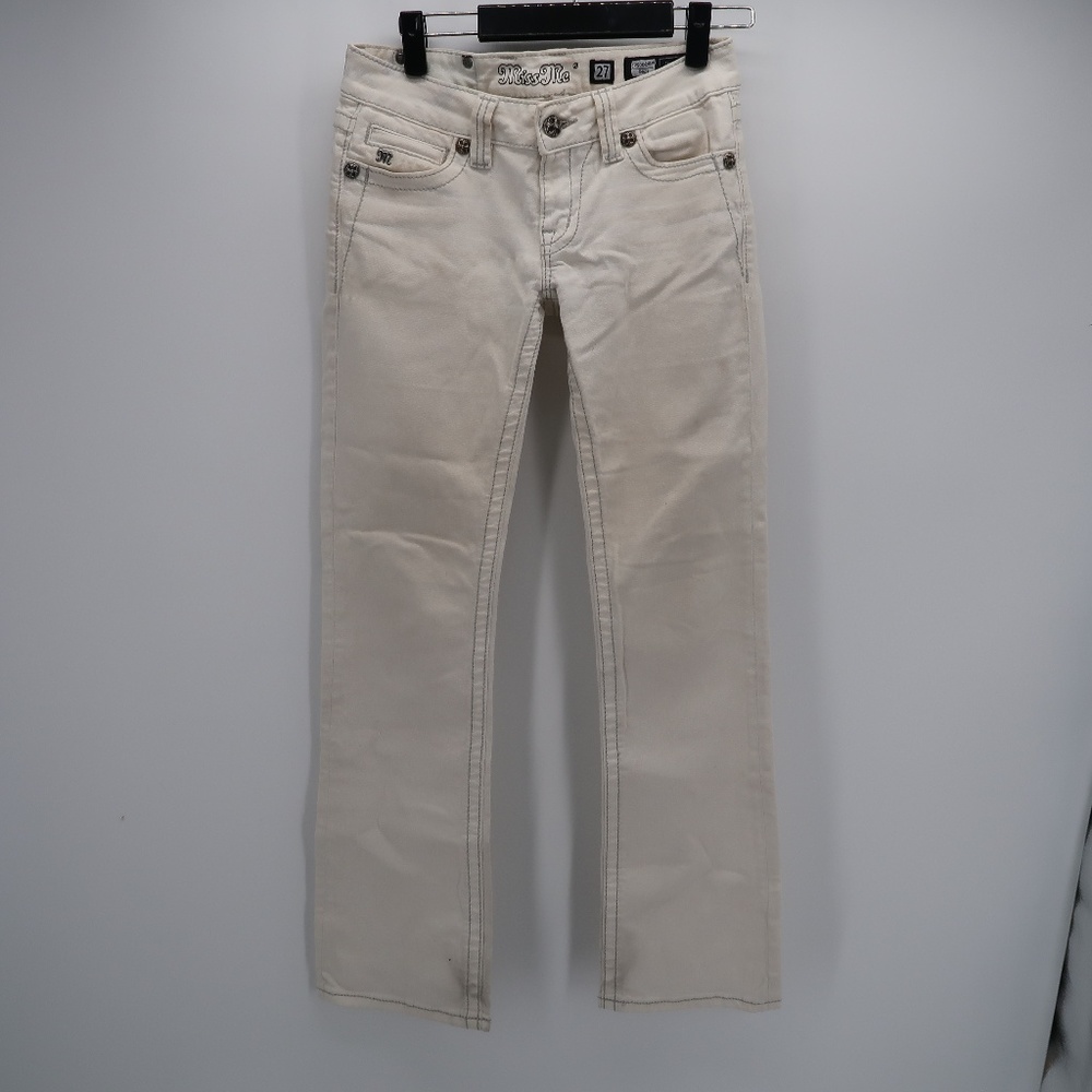 Miss Me White Embellished Cross Boot Cut Jeans